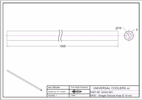 Straight Hose 16 mm ID, 1 m long (SHSH-063) - Image 2