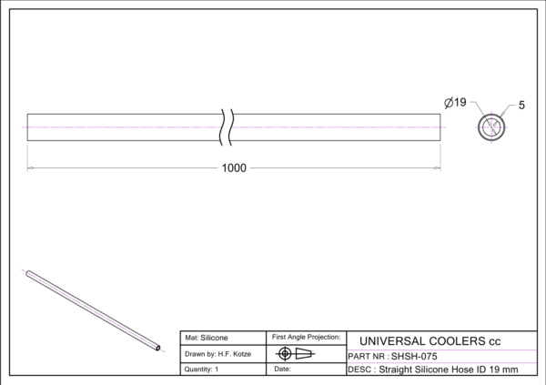 Straight Hose 19 mm ID, 1 m long (SHSH-075) - Image 3