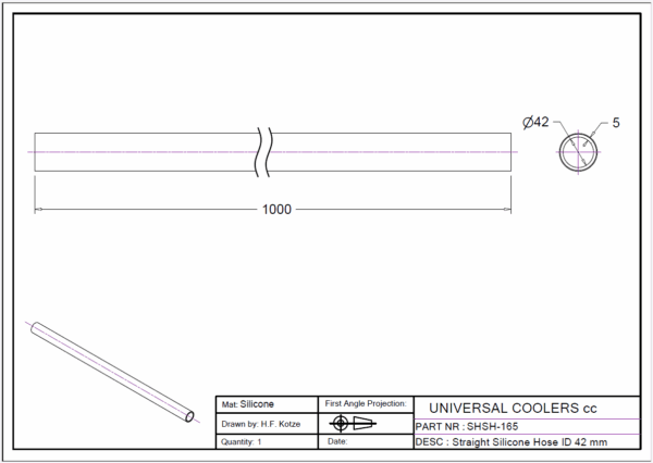 Straight Hose 42 mm ID, 1 m long (SHSH-165) - Image 2