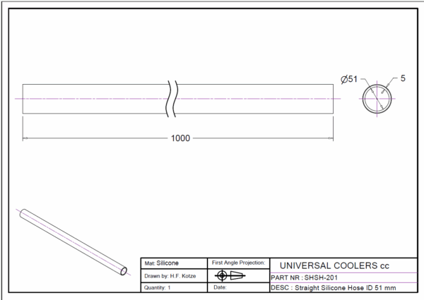 Straight Hose 51 mm ID, 1 m long (SHSH-201) - Image 2