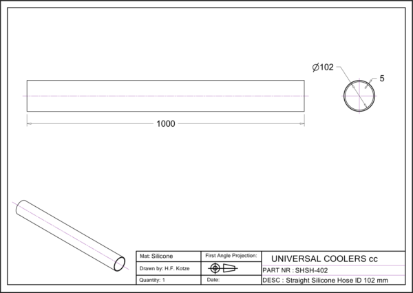 Straight Hose 102 mm ID, 1 m long (SHSH-402) - Image 2